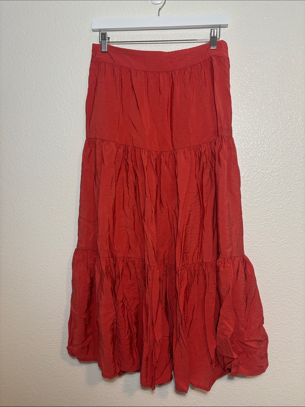 Lauren Conrad Tiered Burnt Orange Maxi Skirt Size Medium Fall Casual Feminine